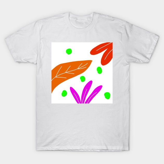 blue green pink leaves background T-Shirt by Artistic_st